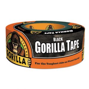 Gorilla Tape, Extra-Thick, All-Weather Duct Tape, 1.88" x 12 yds, 3" Core, Black