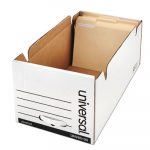Storage Box Drawer Files, Letter, Fiberboard, 12" x 24" x 10", White, 6/Carton