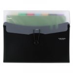 Horizontal Expanding File w/ Seven Removable Pockets, 7 Sections, 1/7-Cut Tab, Letter Size, Black