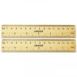 Flat Wood Ruler, Standard/Metric, 6"