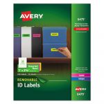 High-Visibility ID Labels, Inkjet/Laser Printers, 1 x 2.63, Assorted, 30/Sheet, 12 Sheets/Pack