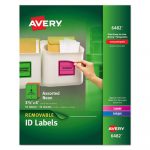High-Visibility ID Labels, Inkjet/Laser Printers, 3.33 x 4, Assorted, 6/Sheet, 12 Sheets/Pack