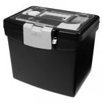 Portable File Box with Large Organizer Lid, 13 1/4 x 10 7/8 x 11, Black