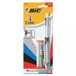 3 + 1 Retractable Ballpoint Pen/Pencil, Black/Blue/Red Ink, Gray/White Barrel