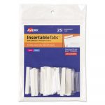 Insertable Index Tabs with Printable Inserts, 1 1/2, Clear Tab, White 25/Pack