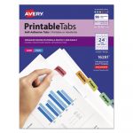 Printable Plastic Tabs with Repositionable Adhesive, 1 1/4, Assorted, 96/Pack