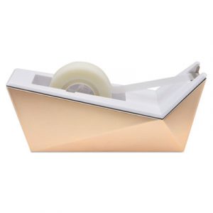 Facet Design One-Handed Dispenser, with 3/4 x 350 Tape Roll, 1" Core, Copper