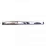 Stick Gel Pen, Medium 0.7mm, Black Ink, Silver/Black Barrel, Dozen