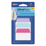Ultra Tabs Repositionable Tabs, 2 x 1.5, Dots: Blue, Lavendar, Pink, 24/PK