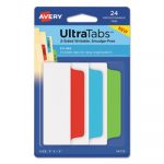 Ultra Tabs Repositionable Tabs, 3 x 1.5, Primary: Blue, Green, Red, 24/PK