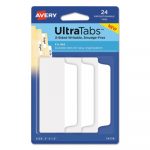 Ultra Tabs Repositionable Tabs, 3 x 1.5, White, 24/PK