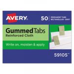 Gummed Reinforced Index Tabs, 7/16 x 13/16, Gray, 50/Pack