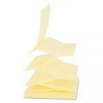 Fan-Folded Self-Stick Pop-Up Note Pads, 3" x 3", Yellow, 90-Sheet, 24/Pack