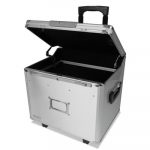 Mobile File Chest w/Electronic Lock, Letter/Legal, 14.5 x 16.25 x 14.25, Silver