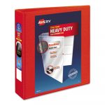 Heavy-Duty View Binder with DuraHinge and Locking One Touch EZD Rings, 3 Rings, 2" Capacity, 11 x 8.5, Red