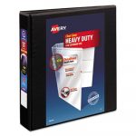 Heavy-Duty View Binder with DuraHinge and Locking One Touch EZD Rings, 3 Rings, 1.5" Capacity, 11 x 8.5, Black