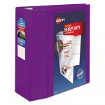 Heavy-Duty View Binder with DuraHinge and Locking One Touch EZD Rings, 3 Rings, 5" Capacity, 11 x 8.5, Purple