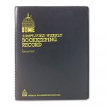 Simplified Weekly Bookkeeping Record, Brown Vinyl Cover, 128 Pages, 8 1/2 x 11