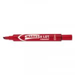 MARKS A LOT Large Desk-Style Permanent Marker, Medium Chisel Tip, Red, Dozen