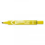 MARKS A LOT Large Desk-Style Permanent Marker, Medium Chisel Tip, Yellow, Dozen