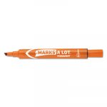 MARKS A LOT Large Desk-Style Permanent Marker, Medium Chisel Tip, Orange, Dozen