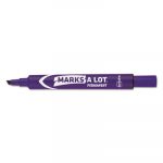 MARKS A LOT Large Desk-Style Permanent Marker, Medium Chisel Tip, Purple, Dozen