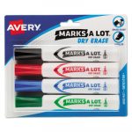 MARKS A LOT Desk-Style Dry Erase Marker, Medium Chisel Tip, Assorted Colors, 4/Set