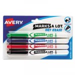 MARKS A LOT Pen-Style Dry Erase Markers, Medium Bullet Tip, Assorted Colors, 4/Set