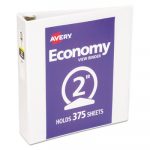 Economy View Binder with Round Rings , 3 Rings, 2" Capacity, 11 x 8.5, White