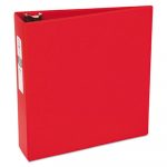Economy Non-View Binder with Round Rings, 3 Rings, 3" Capacity, 11 x 8.5, Red