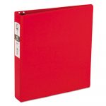 Economy Non-View Binder with Round Rings, 3 Rings, 1.5" Capacity, 11 x 8.5, Red