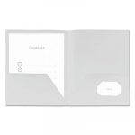 Two-Pocket Plastic Folders, 11 x 8 1/2, White, 10/Pack