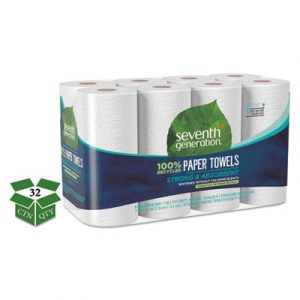 100% Recycled Paper Towel Rolls, 2-Ply, 11 x 5.4 Sheets, 156 Sheets/RL, 32RL/CT