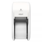 Compact Vertical 2-Roll Coreless Tissue Dispenser, 14.06 x 6.69 x 8.19, White