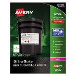 UltraDuty GHS Chemical Waterproof and UV Resistant Labels, 4.75 x 7.75, White, 2/Sheet, 50 Sheets/Box