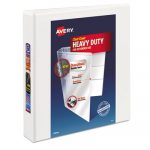 Heavy-Duty View Binder with DuraHinge and Locking One Touch EZD Rings, 3 Rings, 1.5" Capacity, 11 x 8.5, White