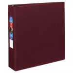 Heavy-Duty Non-View Binder with DuraHinge and Locking One Touch EZD Rings, 3 Rings, 2" Capacity, 11 x 8.5, Maroon