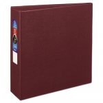 Heavy-Duty Non-View Binder with DuraHinge and Locking One Touch EZD Rings, 3 Rings, 3" Capacity, 11 x 8.5, Maroon