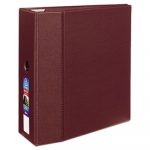 Heavy-Duty Non-View Binder with DuraHinge and Locking One Touch EZD Rings, 3 Rings, 5" Capacity, 11 x 8.5, Maroon