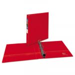 Heavy-Duty Non-View Binder with DuraHinge and Locking One Touch EZD Rings, 3 Rings, 1" Capacity, 11 x 8.5, Red