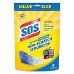 Non-Scratch Soap Scrubbers, Blue, 8/Pack