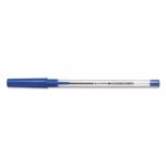 Smooth Grip Stick Ballpoint Pen, Medium 1mm, Blue Ink, Clear Barrel, 24/Pack