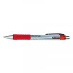Comfort Grip Retractable Gel Pen, Medium 0.7mm, Red Ink, Silver Barrel, Dozen
