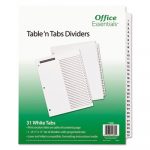 Table 'n Tabs Dividers, 31-Tab, 1 to 31, 11 x 8.5, White, 1 Set