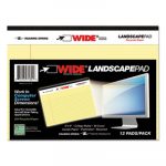 WIDE Landscape Format Writing Pad, Medium/College Rule, 8 x 6, Canary, 40 Sheets