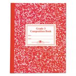 Grade School Ruled Composition Book, Manuscript, Red, 9.75 x 7.75, 50 Pages