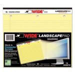WIDE Landscape Format Writing Pad, Medium/College Rule, 11 x 9.5, Canary, 75 Sheets