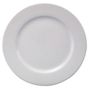 Chef's Table Fine Porcelain Round Dinnerware, Dinner Plate, 10" dia, White, 8/BX