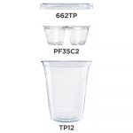 Clear PET Cups with Two Compartment Insert, 12 oz, Clear, 500/Carton