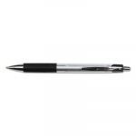 Comfort Grip Retractable Ballpoint Pen, 1mm, Black Ink, Silver Barrel, Dozen